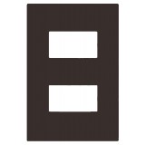 Placa 2 Módulos Separados com Suporte 4x2 - RECTA CHOCOLATE SATIN FOSCO